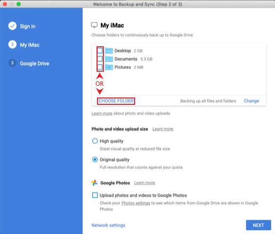 manage backup and sync google drive